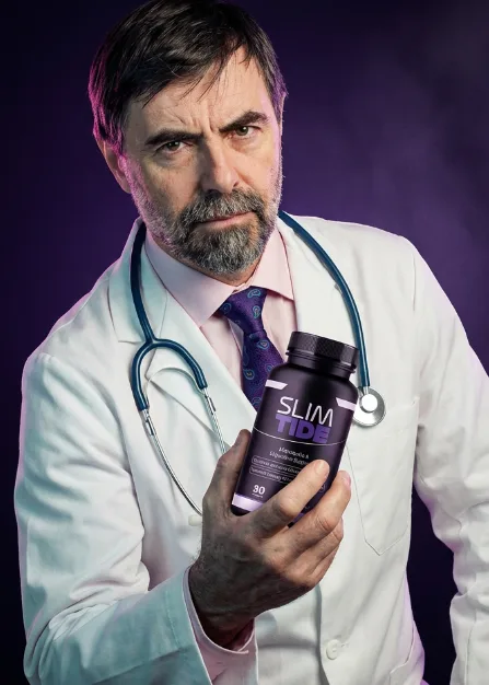 Doctor holding a bottle of SlimTide